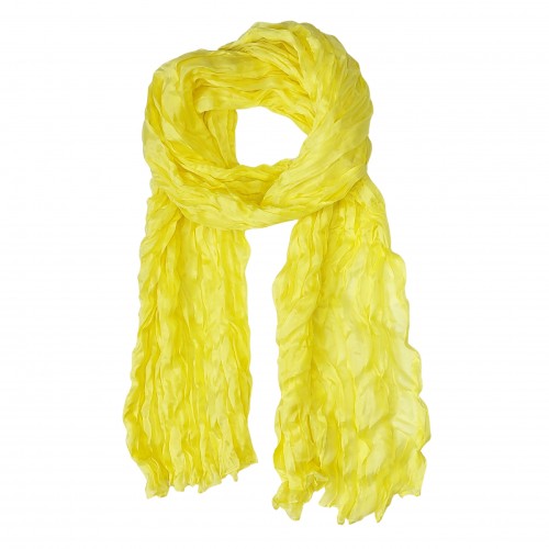 Knitterschal Halstuch Schal XXL gelb zitrone