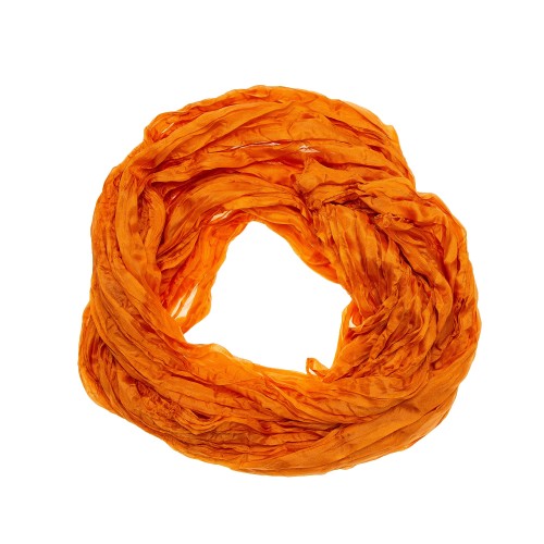 Knitterschal Halstuch Schal XXL orange 180x90 cm reine Seide