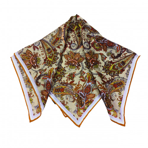 FRAAS Nickituch Halstuch Paisley gelb camel