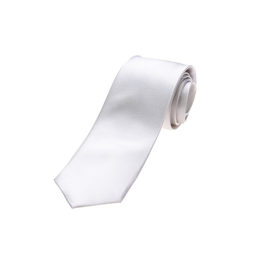 Seidenkrawatte weiß Satin