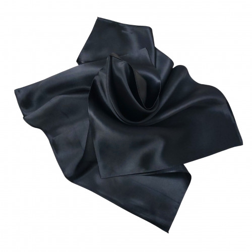 Seidentuch Halstuch XXL Satin Schwarz
