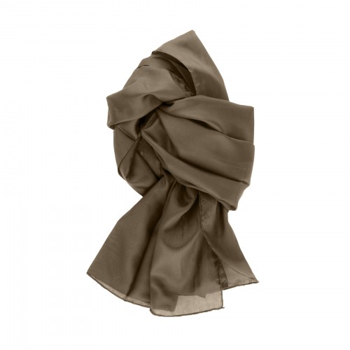 Seidenschal khaki 100% reine Seide 180x45cm