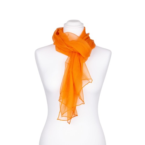 Chiffon Seidenschal Mandarine Orange 100% reine Seide