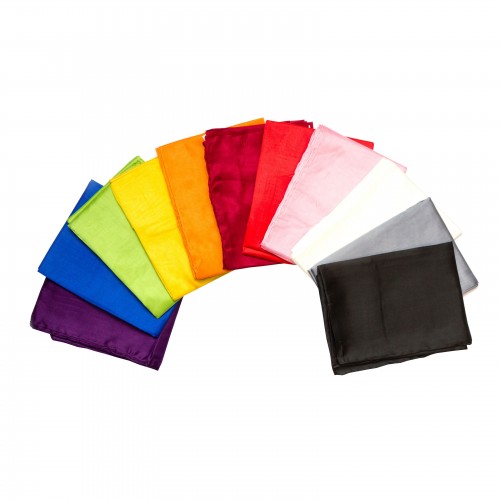 3er-Set Seidenschals verschiedene Farben 100% reine Seide 180x90cm einfarbig