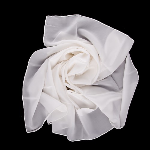 Seidentuch 90x90cm Naturweiß, weiss Crêpe de Chine 