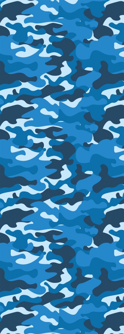 TINITEX Seidenschal Halstuch Schal Camouflage blau