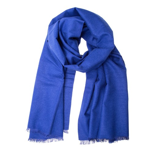 Winterschal XXL Seidenflanell Schal Stola royalblau